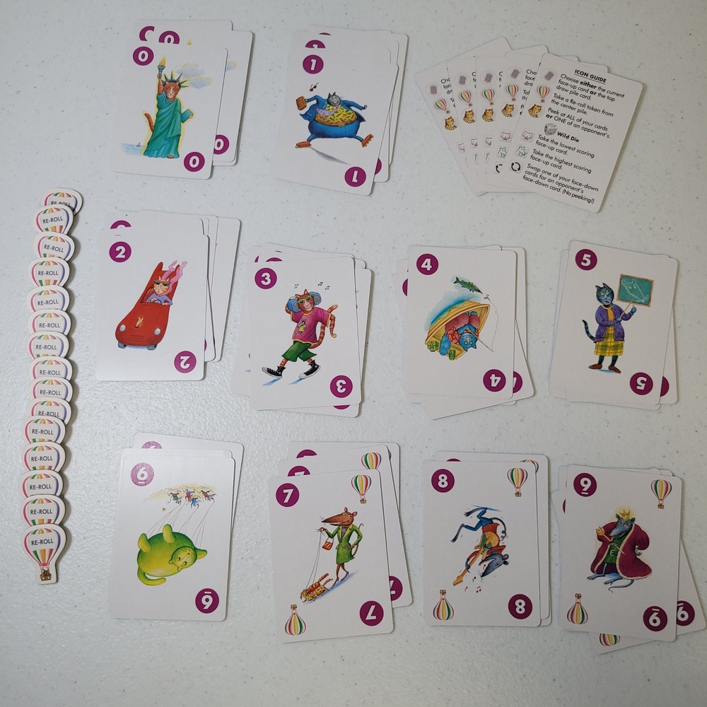 Gamewright Rat‎ a Tat Roll Replacement Cards and Re Roll Tokens